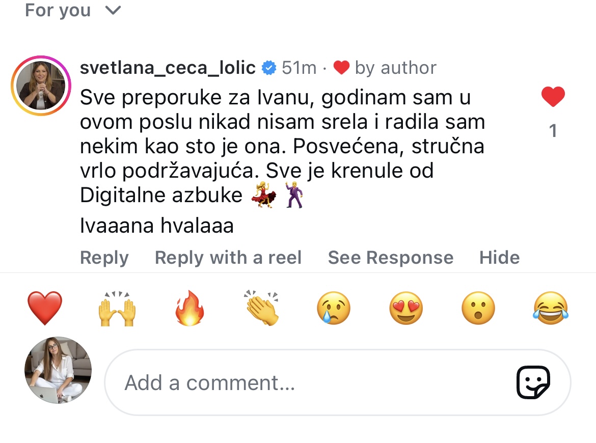 Utisak klijentkinje o mentorstvu