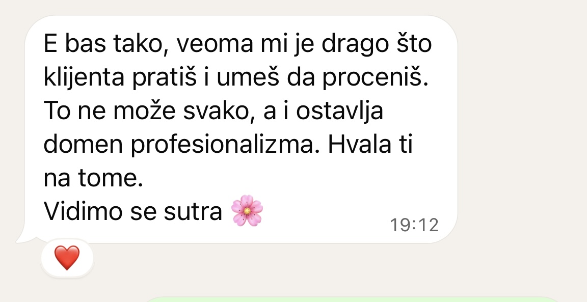 Utisak klijentkinje o mentorstvu
